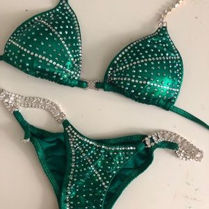 Emerald green competition bikini suit worn once!